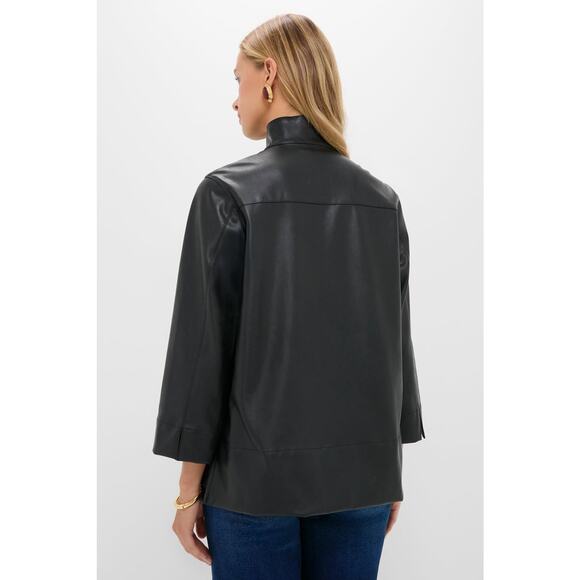 TUCKERNUCK Black Leather Margot Top Size XS NWT Retail $168 Tuckernuck - Picture 2 of 8
